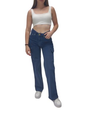 Jeans de mujer con bajo ancho modelo C-2010 frente.