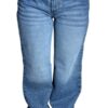Pantalon Jeans Azul Medio Caja baja, Bajo Ancho, 100 % Algodon